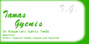 tamas gyenis business card